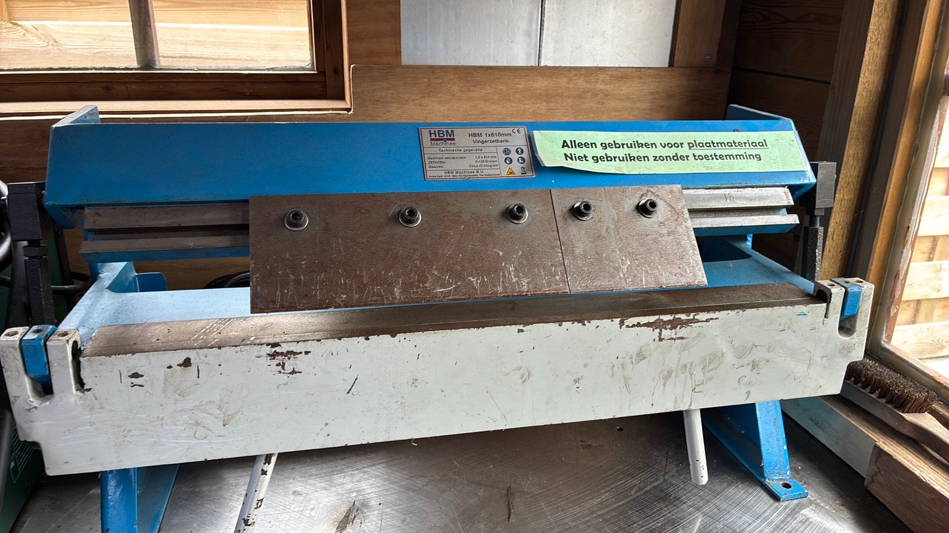 HBM 1x610mm Vingerzetbank - Plaatbewerking, Doe-het-zelf en Verbouw, Gereedschap | Overige machines, Ophalen, Gebruikt