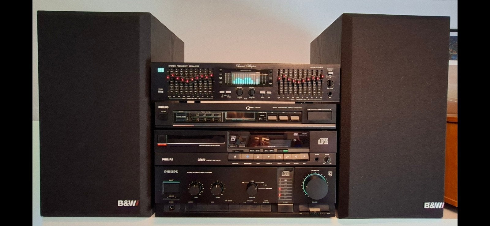 Philips hifi-set uit 1987 kompleet met B&W speakers, Ophalen, Stereo, 60 tot 120 watt, Overige merken