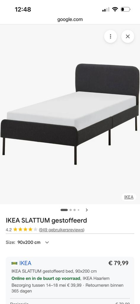 Ikea 1 persoons bed NIEUW!, Ophalen, 90 cm, Eenpersoons, Wit