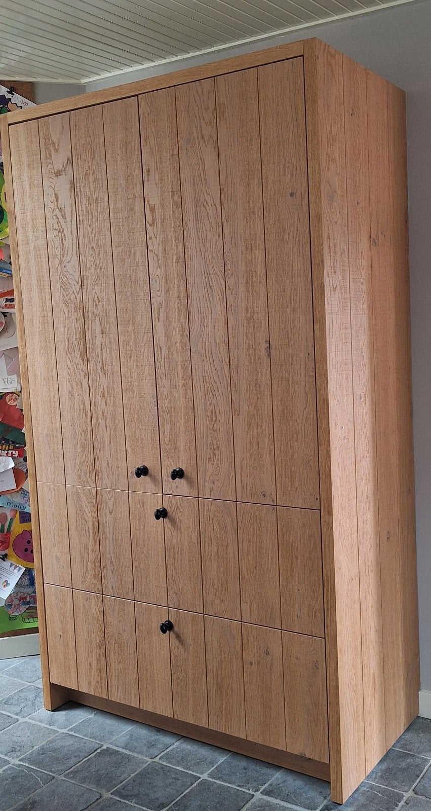 Koelkast/ vriezer met lades en ombouw, Ophalen, Eikenhout, 50 tot 100 cm, Minder dan 100 cm
