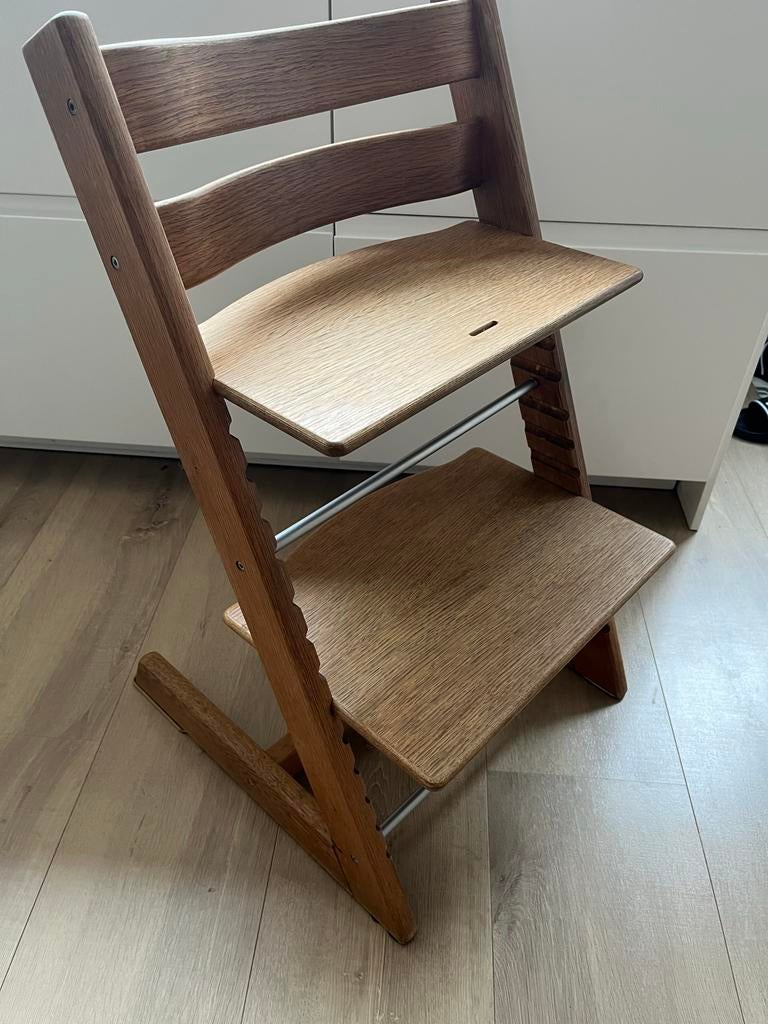 Stokke Tripp Trapp meegroeistoel - Eikenhout, Ophalen of Verzenden, Gebruikt, Meegroeistoel, Aanschuifbaar