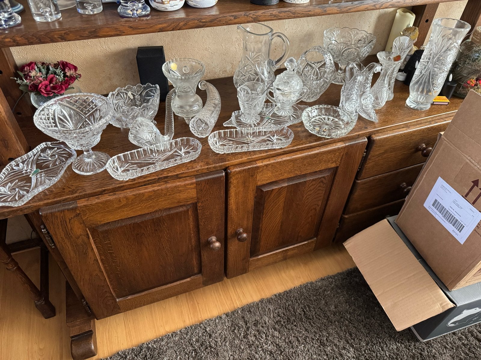 Diverse kristallen potten en  decoratie uit Polen, Ophalen