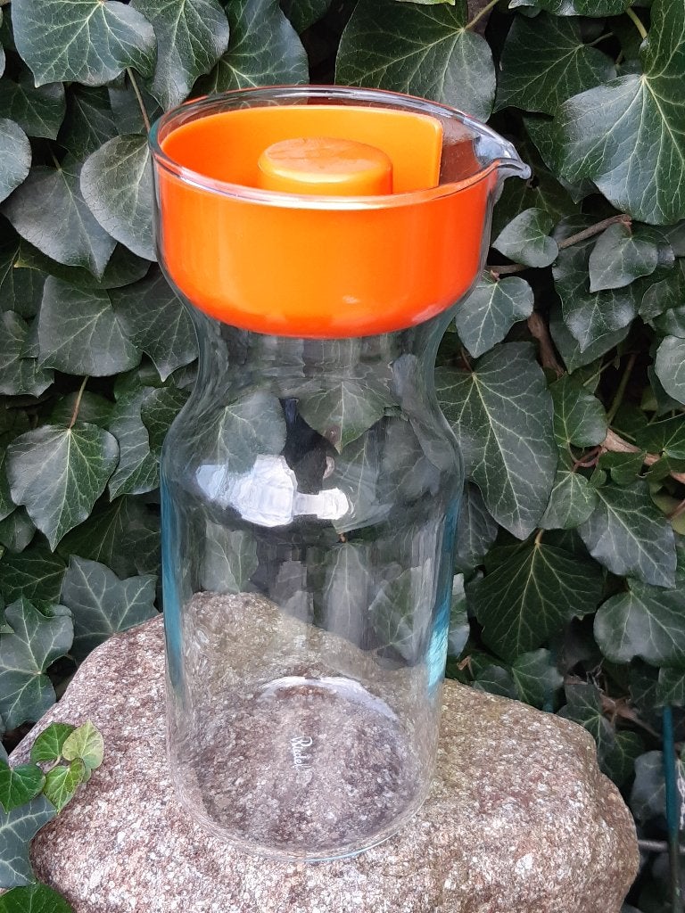 Sap/water kan Riedel Pyrex France glas oranje vintage, Ophalen of Verzenden