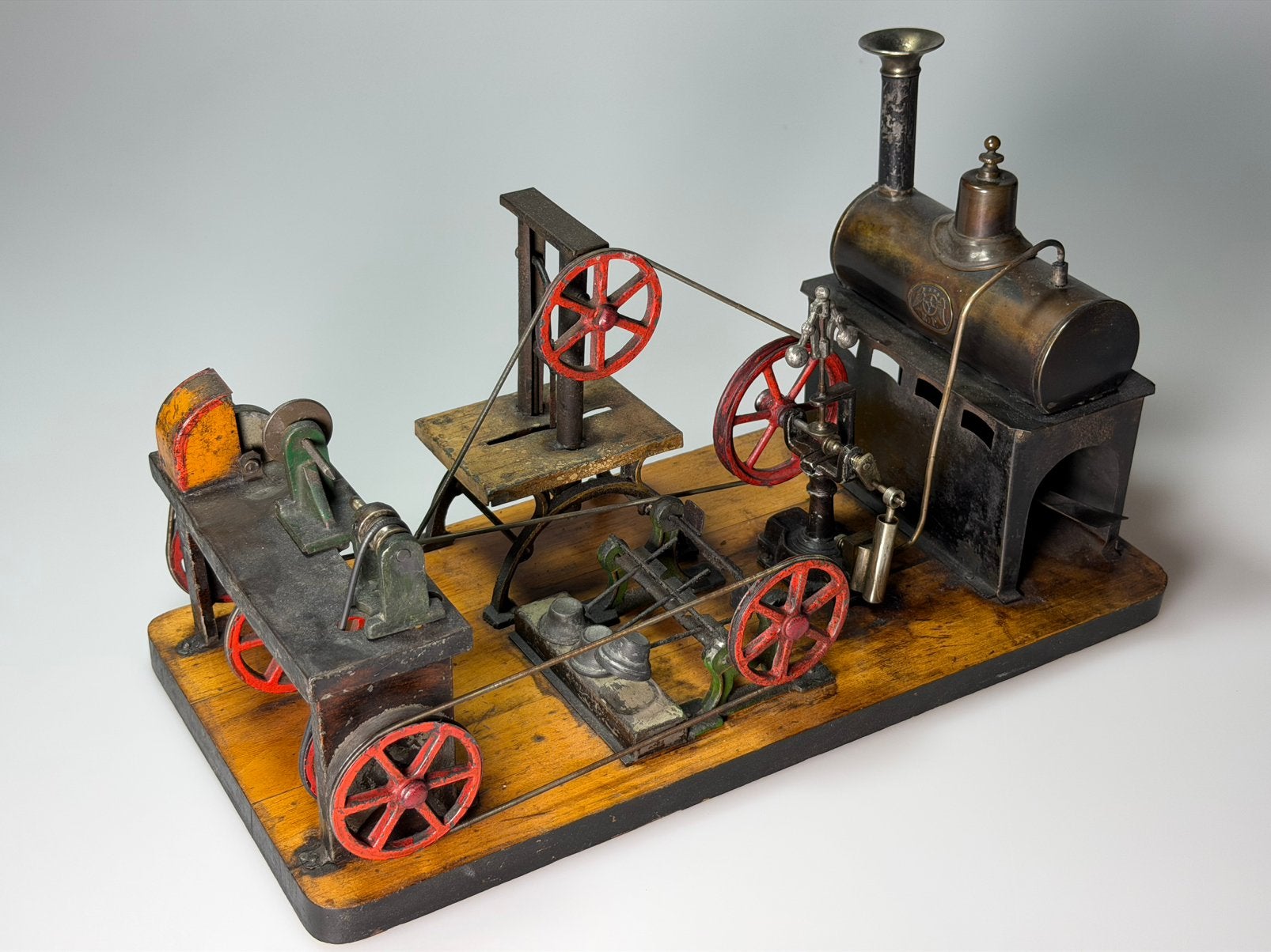 Plank zeer zeldzame stoommachine werkplaats 1895, Ophalen of Verzenden