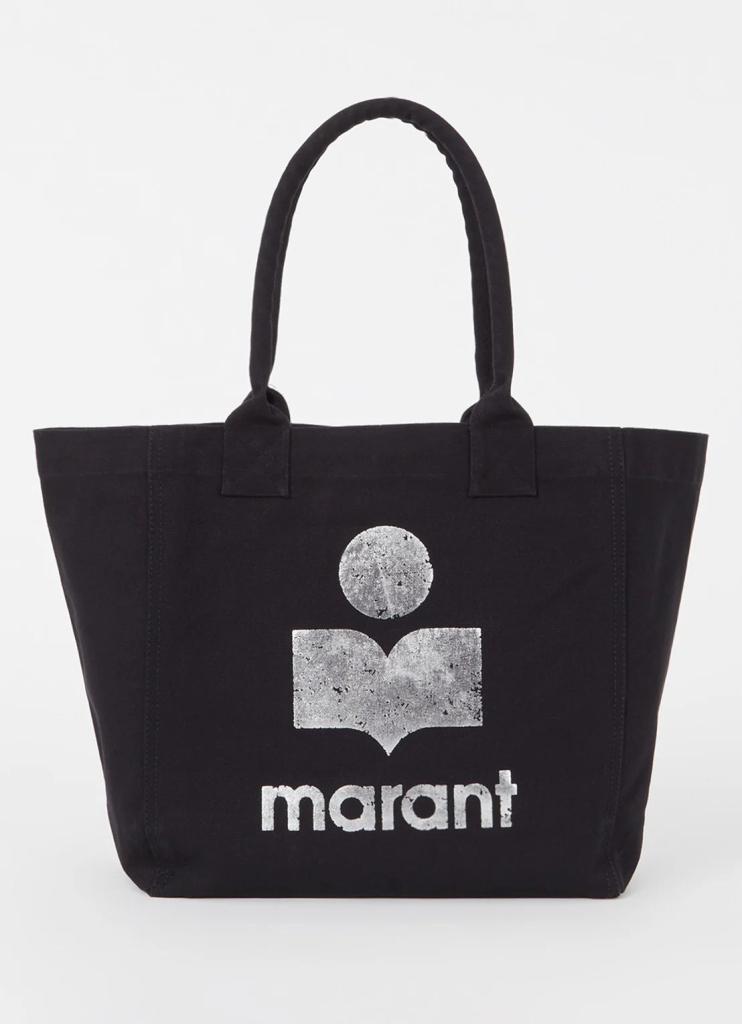 Isabel Marant Yenky Small shopper met logo in glanzend zi..., Zwart, Shopper, Nieuw, Ophalen of Verzenden