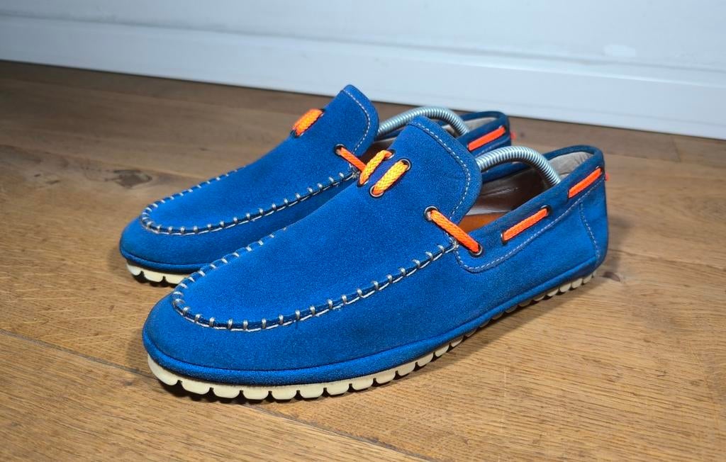 Floris van Bommel herenschoenen maat 7,5 / 41,5, Kleding | Heren, Schoenen, Ophalen, Blauw, Floris van Bommel, Zo goed als nieuw