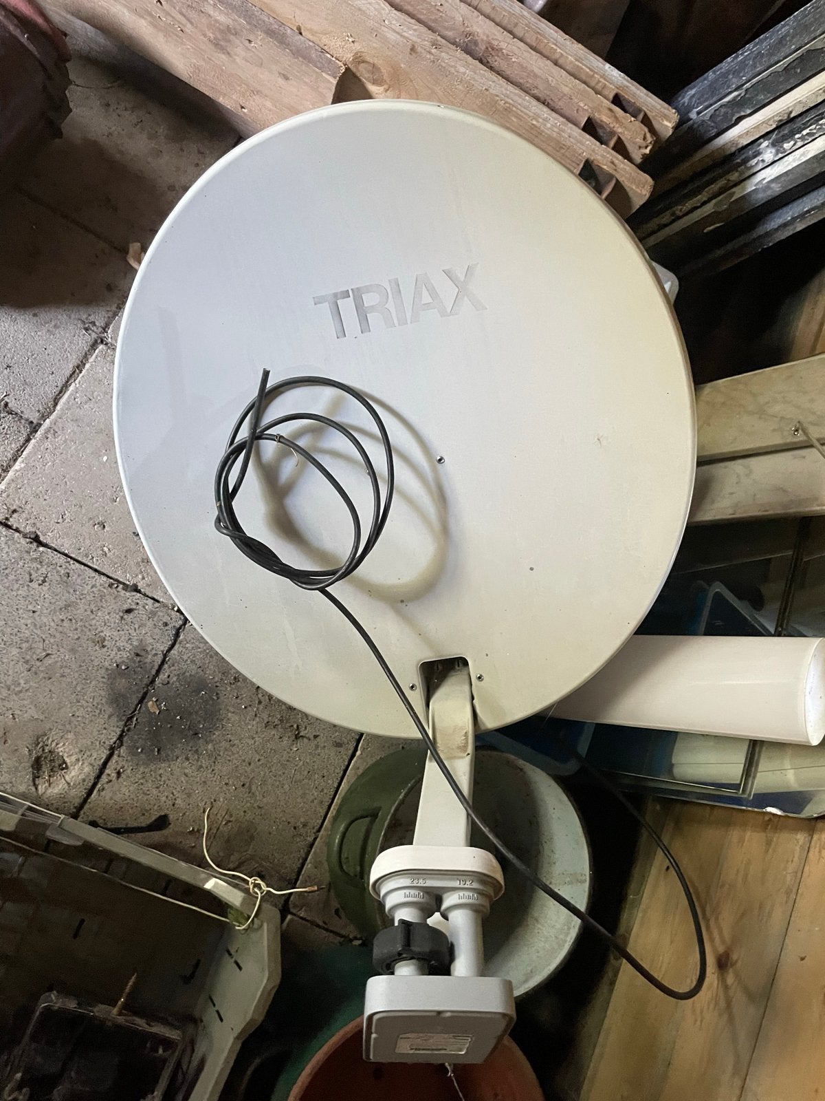 Triax schotelantenne 60cm met CanalDigitaal DUO Quad LNB, Ophalen, Gebruikt, (Schotel)antenne, Overige merken