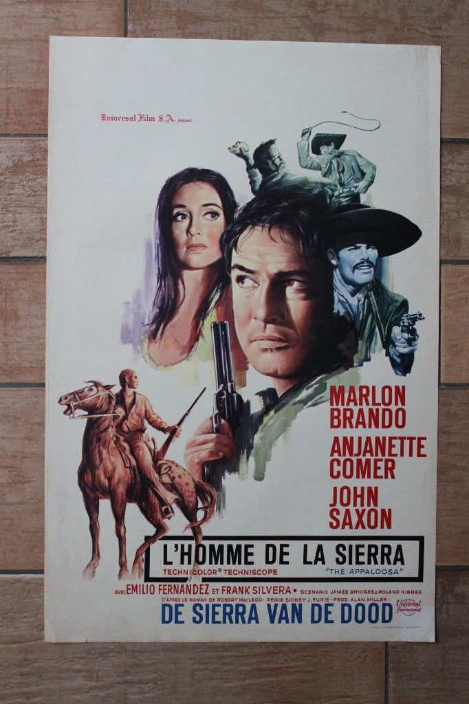 filmaffiche Marlon Brando The Appaloosa 1966 filmposter, Rechthoekig Staand, Ophalen of Verzenden, Zo goed als nieuw, A1 t/m A3