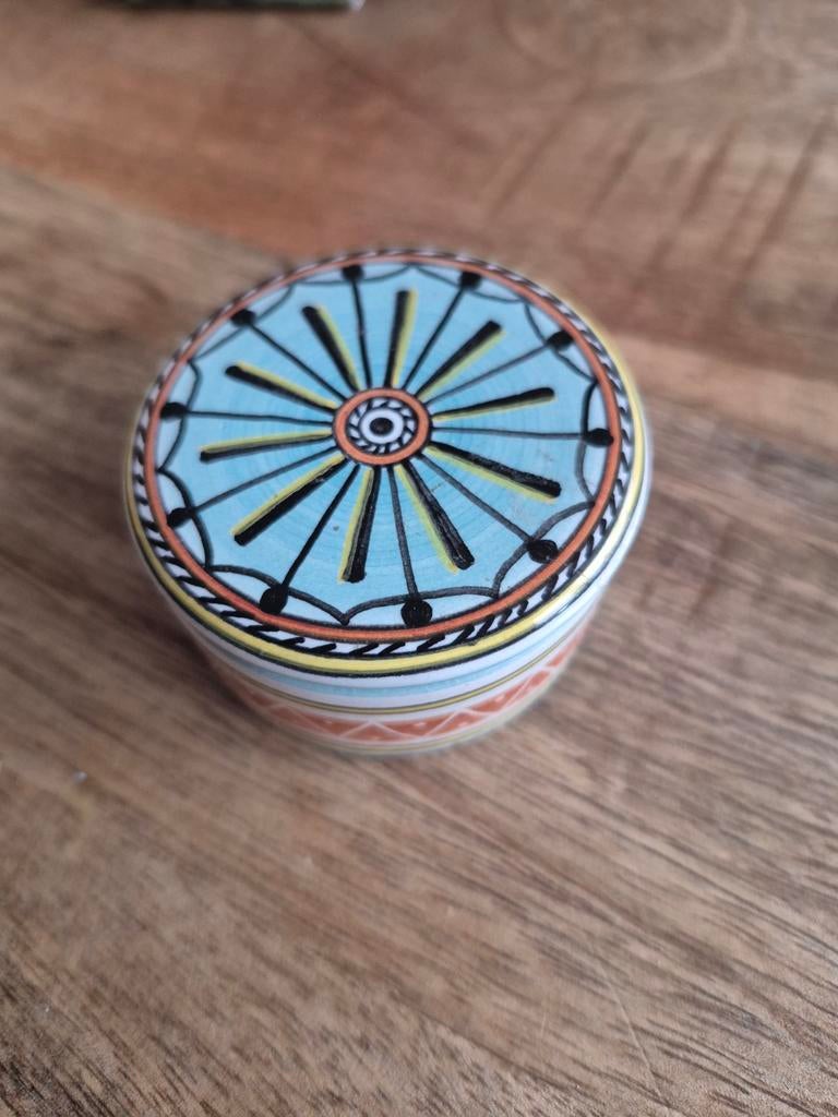 Handbeschilderd Italiaans Deruta doosje – keramiek – vintage, Ophalen of Verzenden