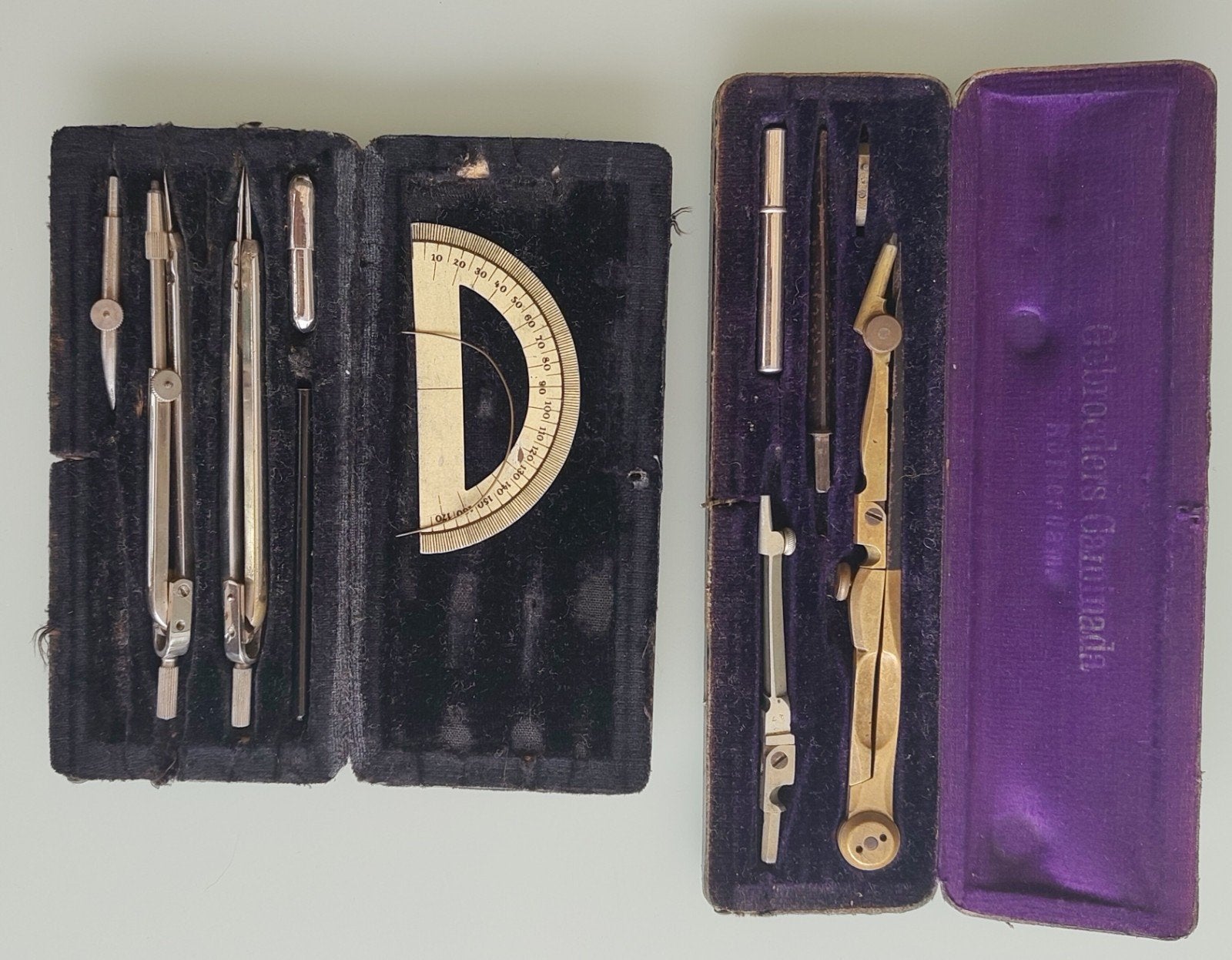 2 Antieke passersets, Antiek en Kunst, Antiek | Gereedschap en Instrumenten, Ophalen of Verzenden