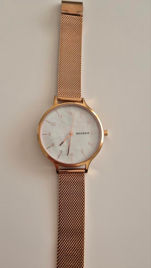 Skagen rose goud horloge, Sieraden, Tassen en Uiterlijk, Horloges | Dames, Ophalen, Gebruikt, Overige merken