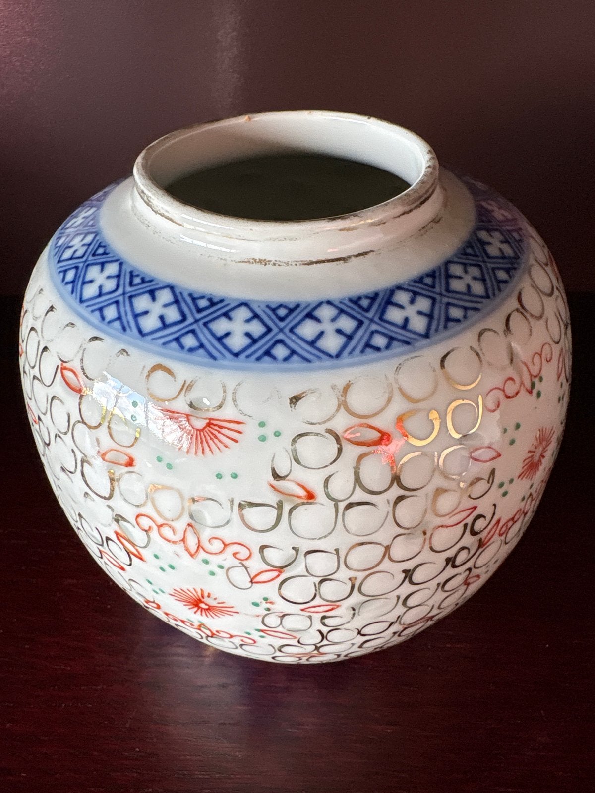 Vintage Chinese gemberpot - Rijstkorrelposelein (Linglong), Ophalen of Verzenden