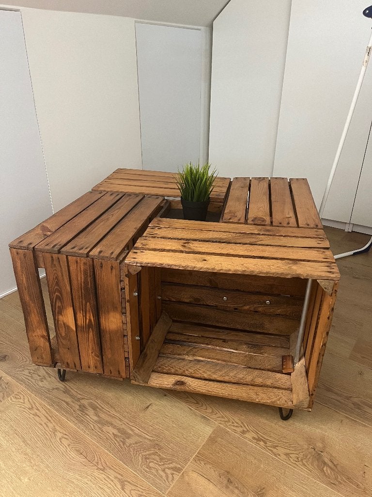 Handgemaakte salontafel, Huis en Inrichting, Ophalen, 50 – 75, 50 tot 100 cm, Vierkant