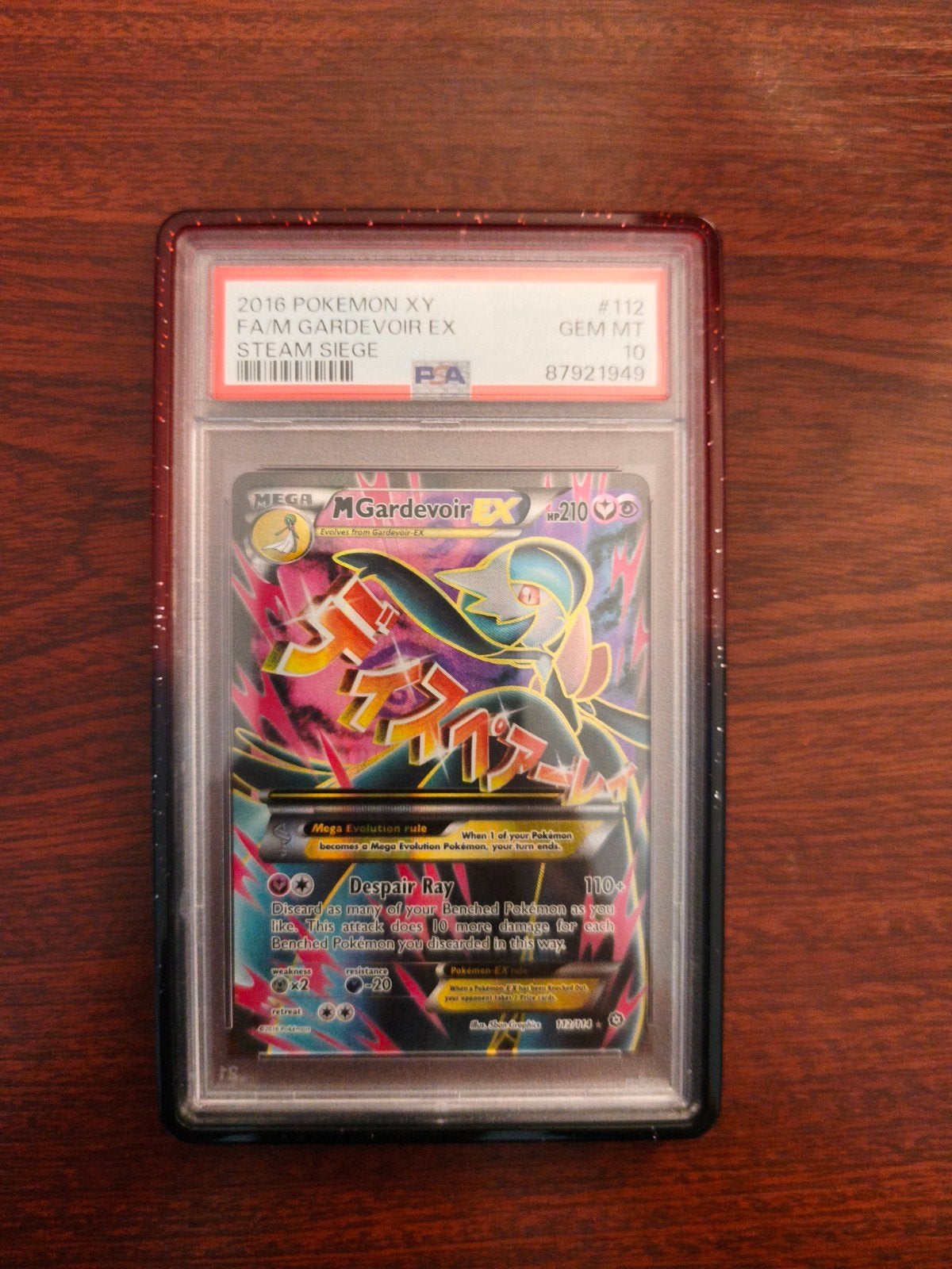 M Gardevoir EX 112 PSA 10 - Pokémon XY Steam Siege, Ophalen of Verzenden, Zo goed als nieuw, Losse kaart, Foil
