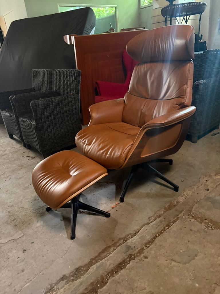 Prachtige design relax fauteuil Anderson  met hocker, Huis en Inrichting, Fauteuils, Ophalen of Verzenden, Zo goed als nieuw, 75 tot 100 cm