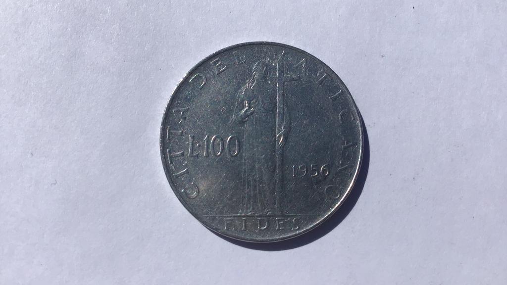 Vaticaan 100 lire 1956., Ophalen of Verzenden