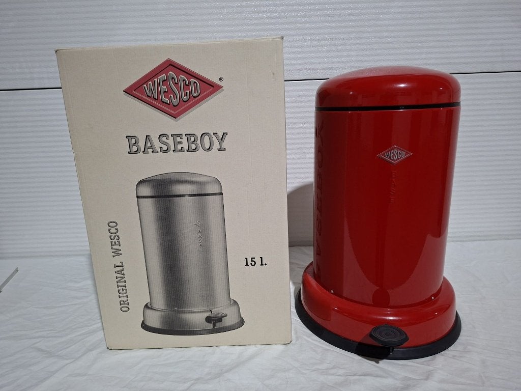 Wesco baseboy 15 liter, pedaalemmer, rood, nieuwstaat, Gemerkt, Object, Ophalen of Verzenden, Rood