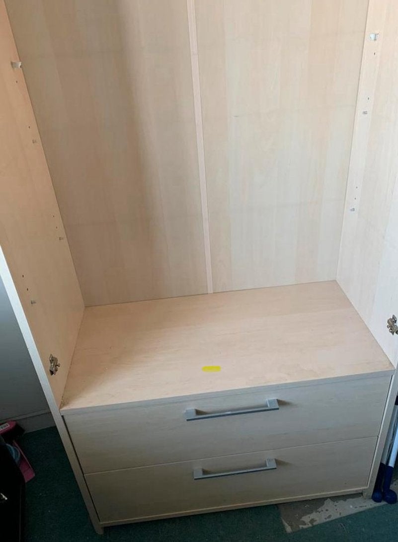 Vitrinekast met lades, Huis en Inrichting, Kasten | Vitrinekasten, Ophalen, Zo goed als nieuw, 25 tot 50 cm, 150 tot 200 cm