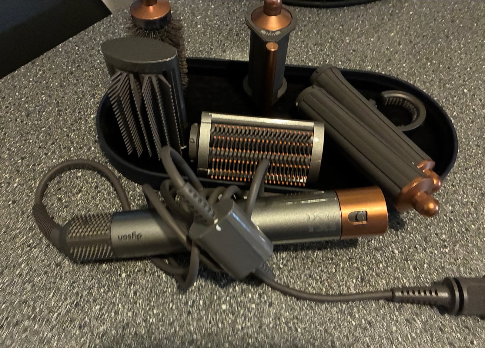 Dyson Airwrap compleet met donkerblauwe koffer, Ophalen of Verzenden, Zo goed als nieuw