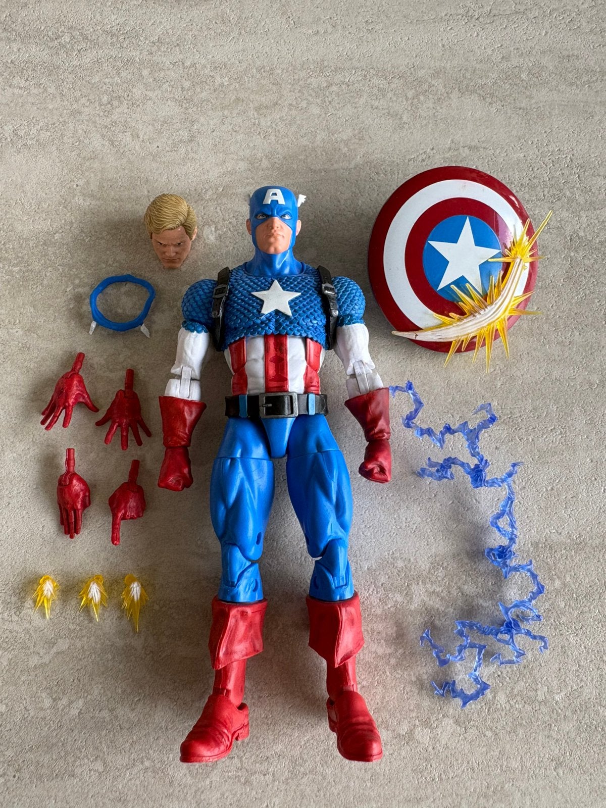 Marvel Legends Captain America 20th anniversary actiefiguur, Ophalen of Verzenden, Zo goed als nieuw