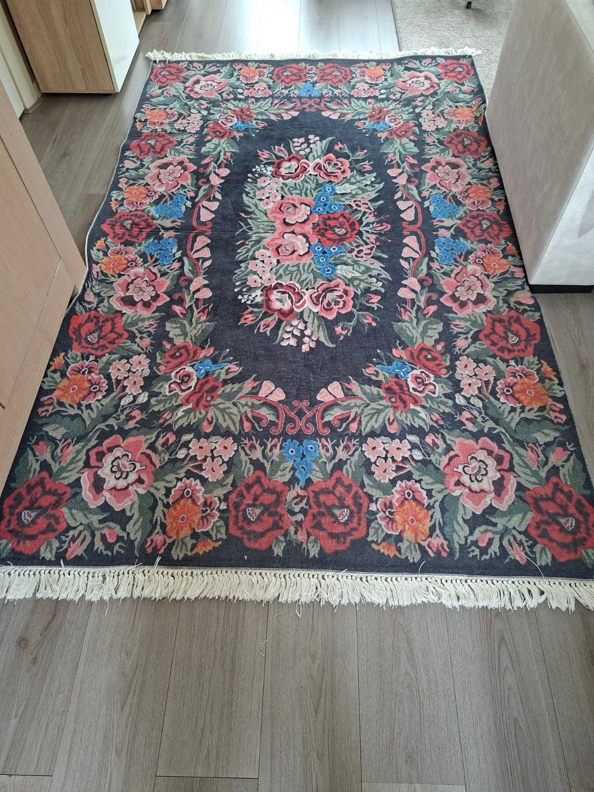 Prachtig gebloemd vloerkleed, 100 tot 150 cm, Ophalen of Verzenden, 150 tot 200 cm, Rechthoekig