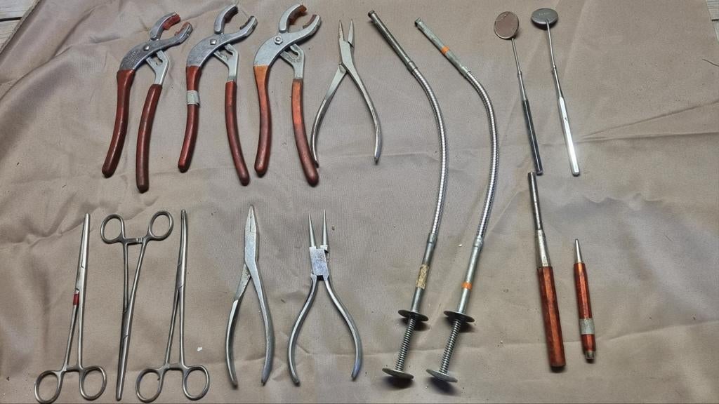 Belzer set gereedschappen: tangen, spiegels, etc., Ophalen of Verzenden