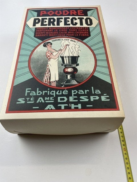 reklame verpakking Perfecto waspoeder vooroorlogs, Ophalen of Verzenden, Zo goed als nieuw, Reclamebord