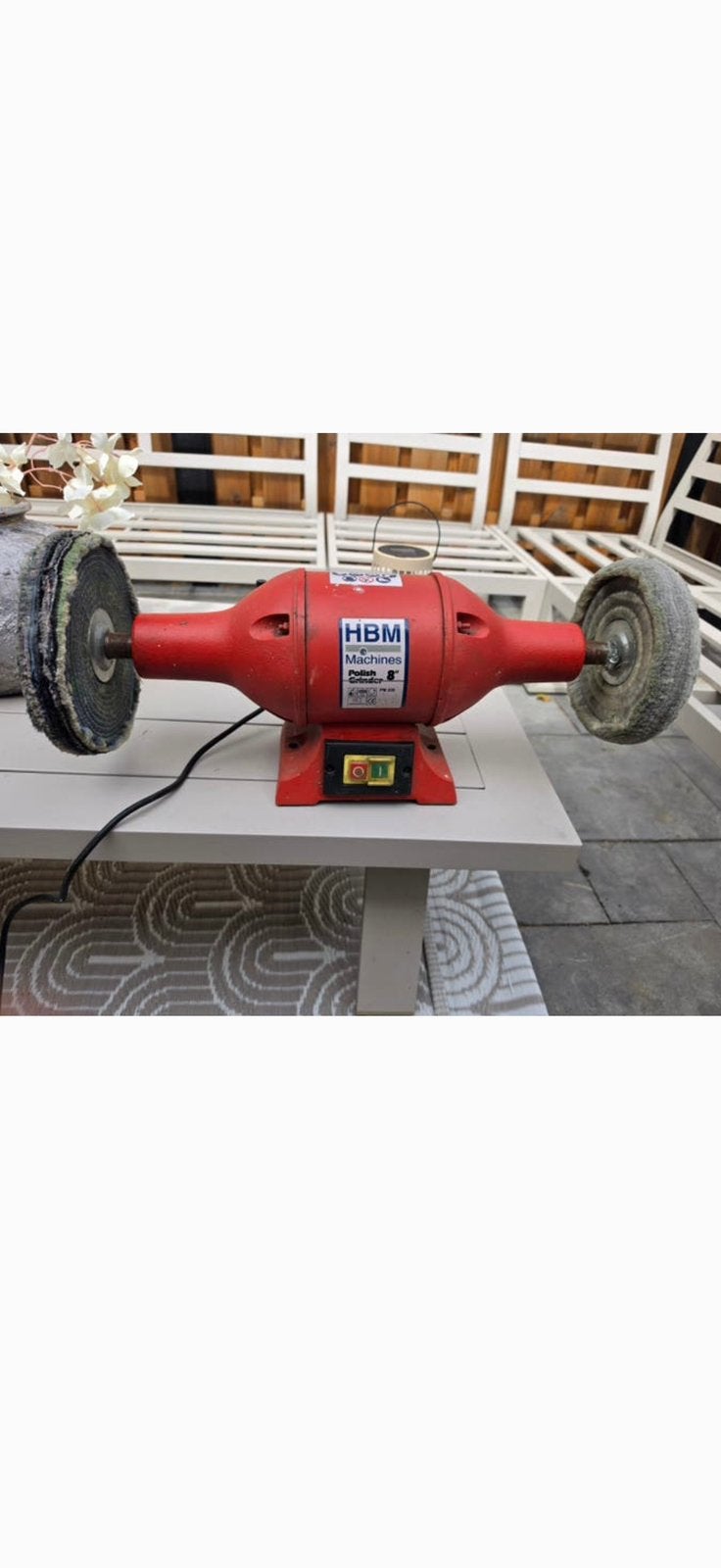 HBM   Machine PM 200, Ophalen, Zo goed als nieuw, Minder dan 700 watt, Haakse handslijpmachine