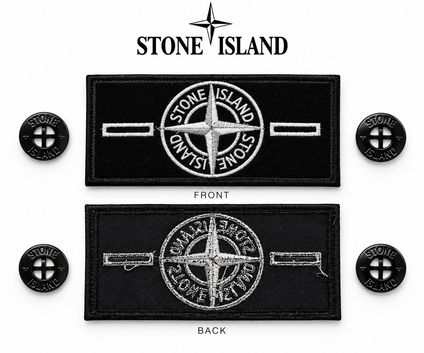 Stone Island Compass Badge / Label - Zwart/Wit (Nieuw), Ophalen of Verzenden, Nieuw