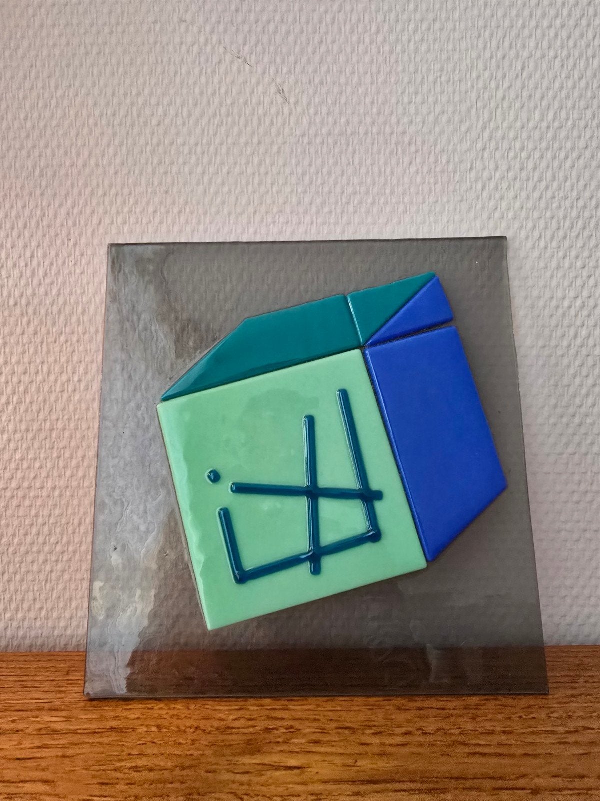Postmodern Geometrisch Glaskunstwerk - Jaren '80/'90 Stijl, Ophalen of Verzenden