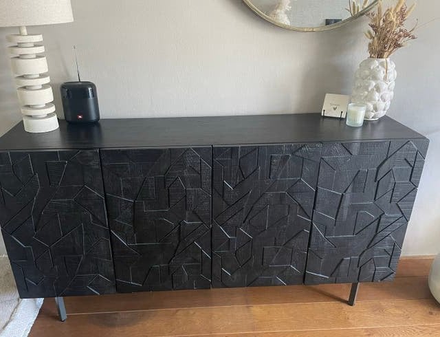 Zwart dressoir, Huis en Inrichting, Ophalen, Gebruikt, 150 tot 200 cm, 25 tot 50 cm