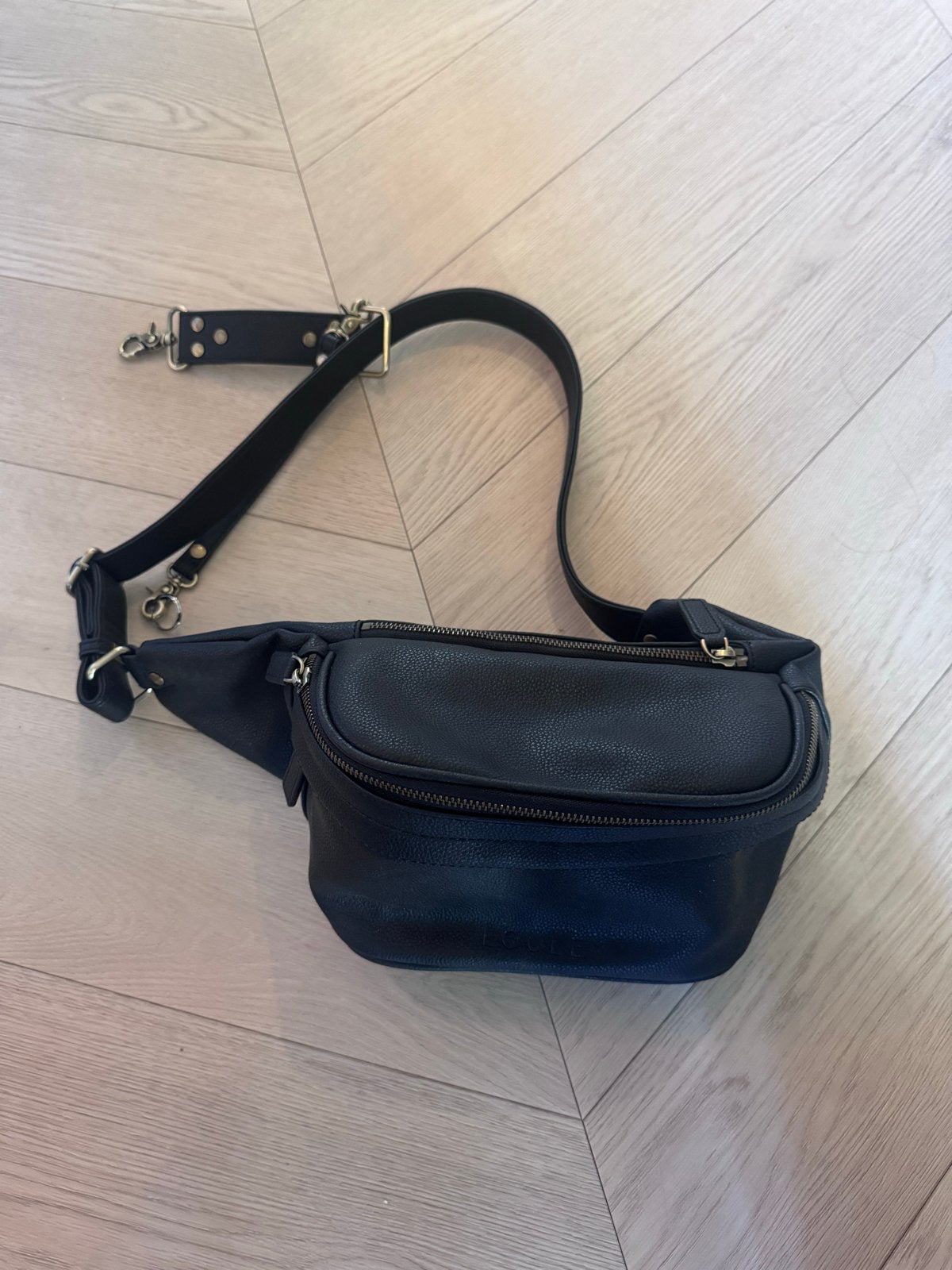 Loulex Cameratas Fanny Pack Zwart Leer, Overige merken, Verstelbare indeling, Overige typen, Ophalen of Verzenden