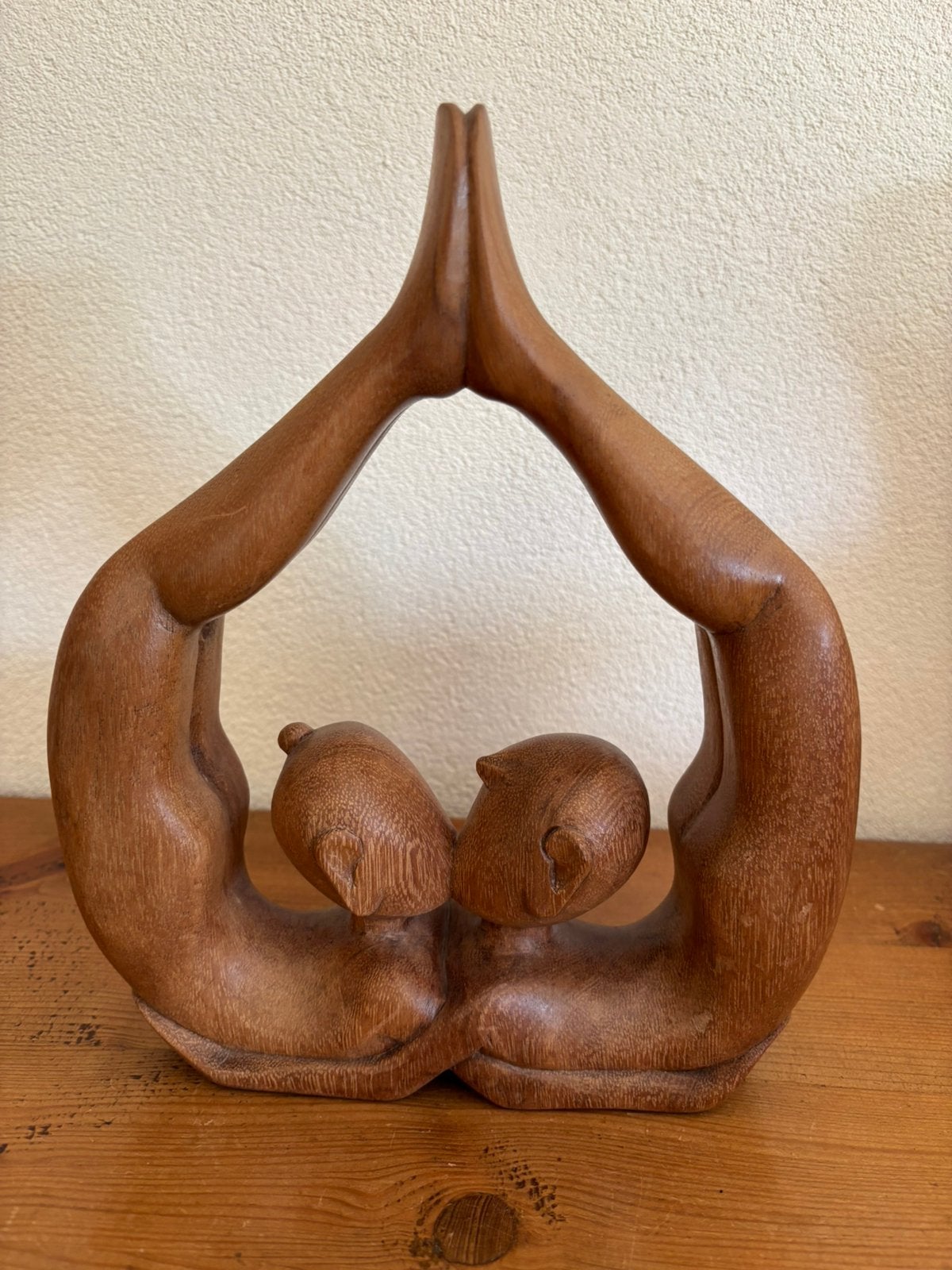 Balinees houten sculptuur geliefden, Huis en Inrichting, Ophalen of Verzenden, Gebruikt, Hout