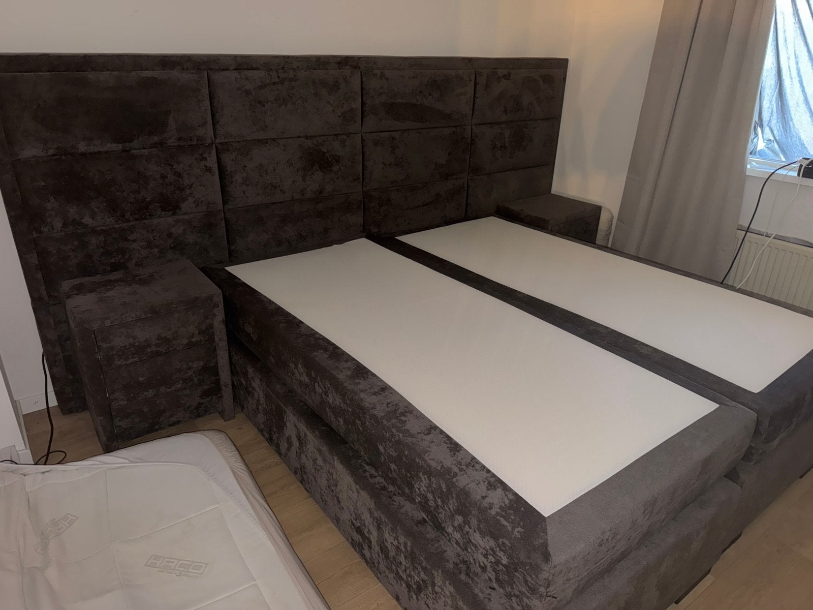 Tweepersoons boxspring - Gebruikt, Ophalen, Gebruikt, Tweepersoons, 180 cm