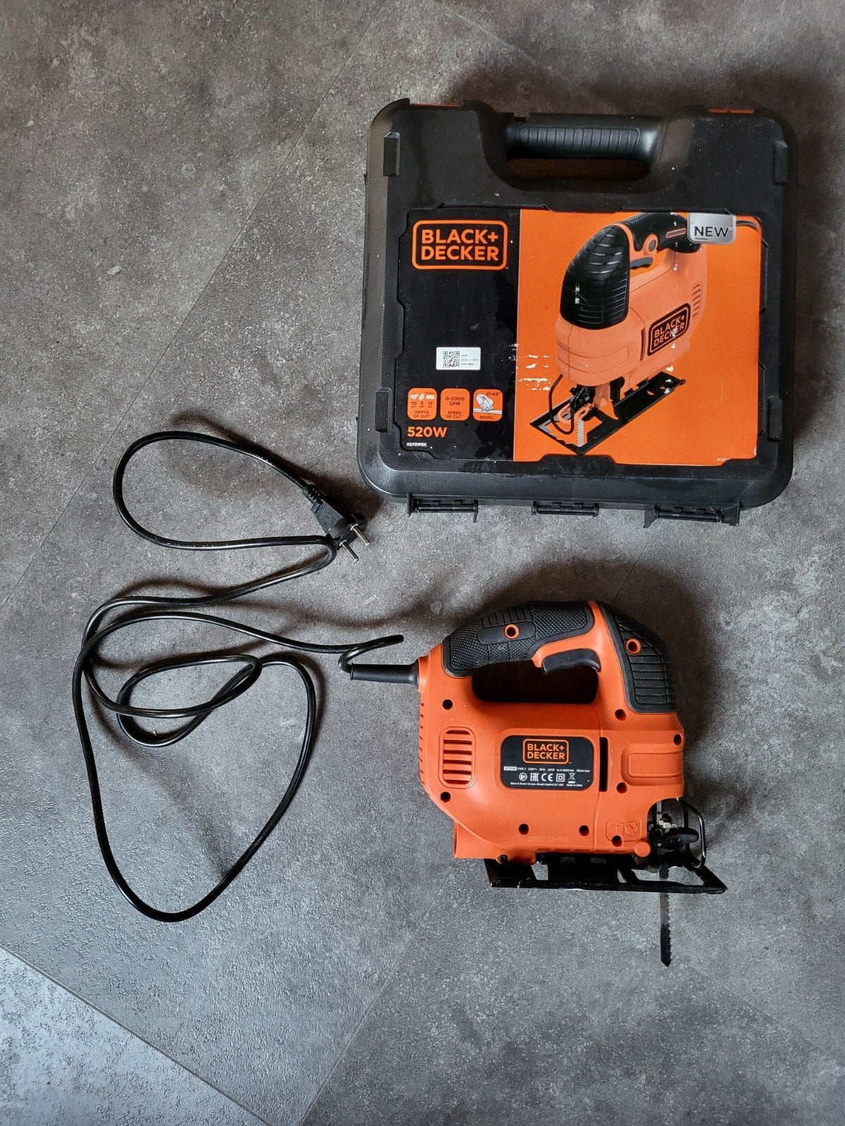 Black+Decker Decoupeerzaag 520W met koffer, Gebruikt, Decoupeerzaag, Black+Decker, Ophalen of Verzenden