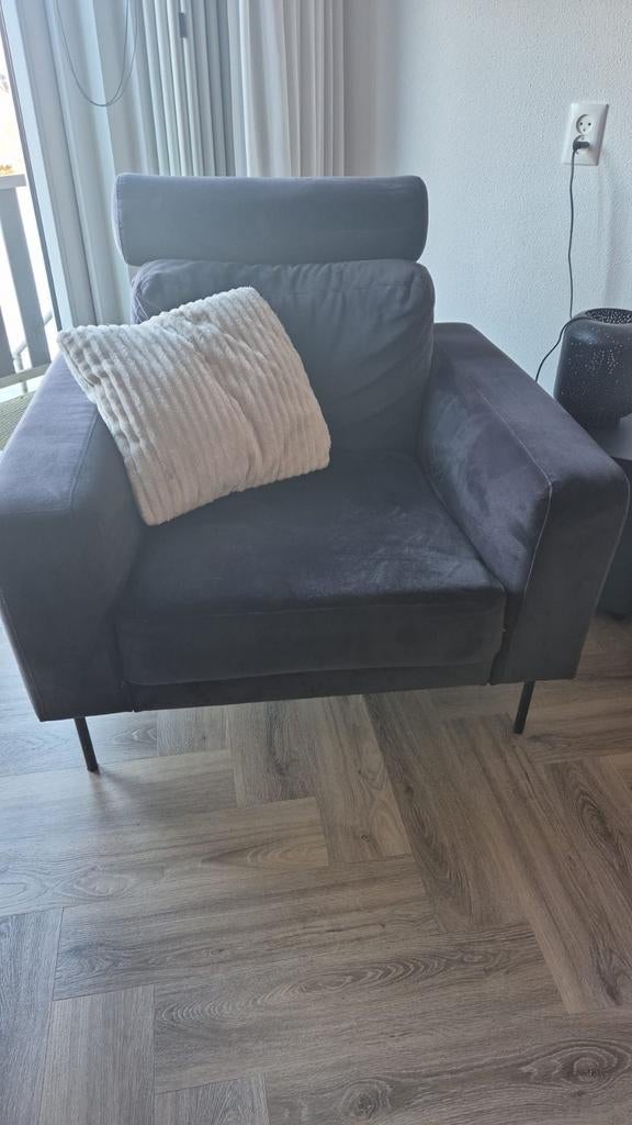 Comfortabele velours sofa met losse hoofdsteun, Ophalen, Stof, 100 tot 125 cm