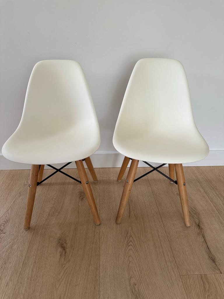 Set van 2 scandi stijl kinderstoelen - Wit/creme, Ophalen, Gebruikt, Twee, Wit