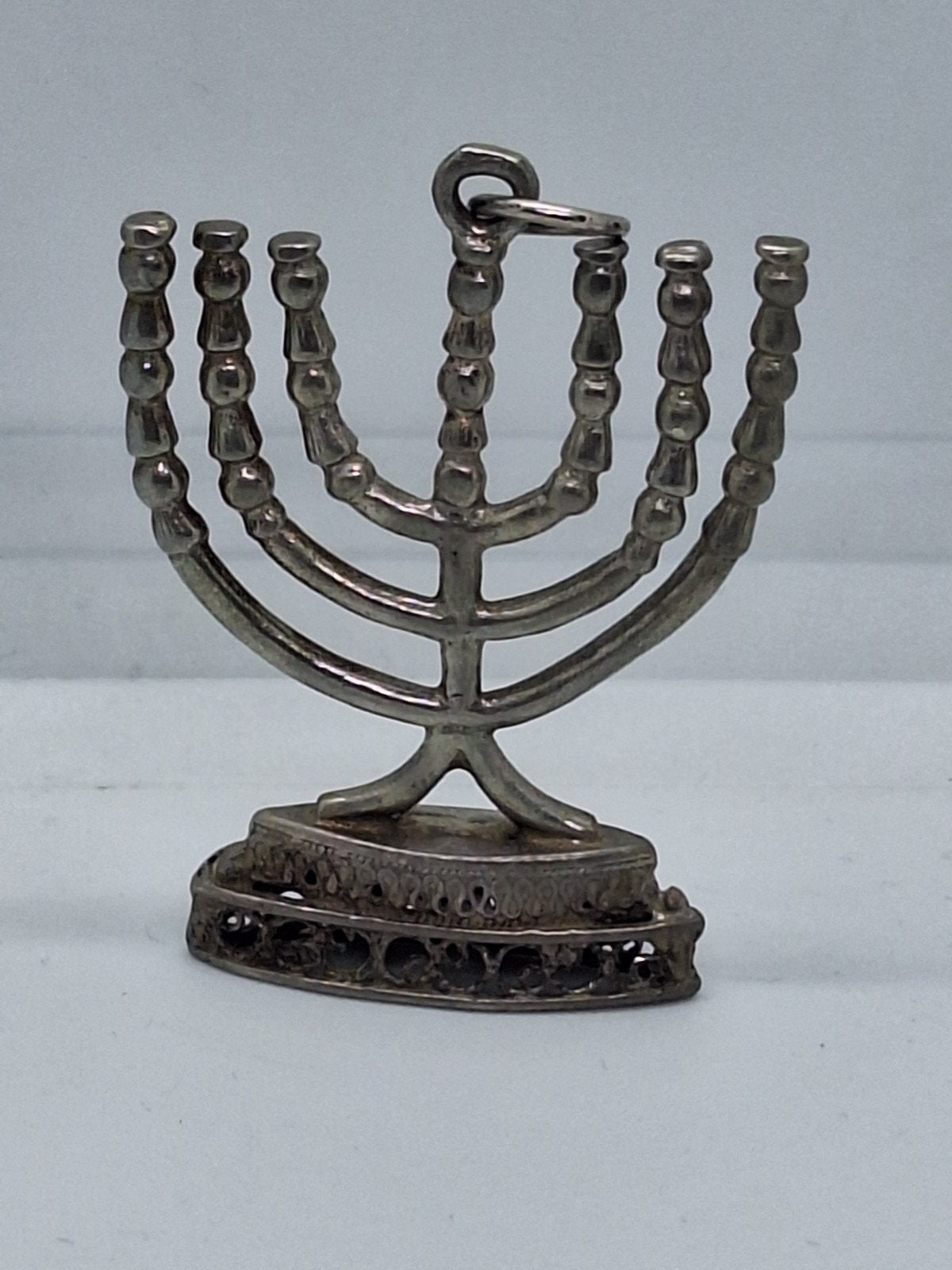 Antieke Zilveren Menorah Kettinghanger - Prachtige Conditie, Ophalen of Verzenden