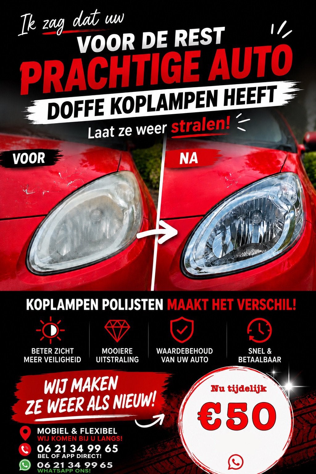 komplampen polijsten (goedkoop en wij komen naar u), Ophalen of Verzenden