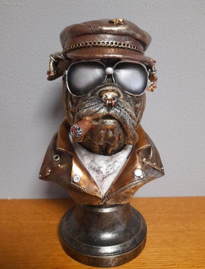 Borst beeld Engelse bull dog met sigaar, Verzamelen, Beelden en Beeldjes, Ophalen, Zo goed als nieuw, Dier