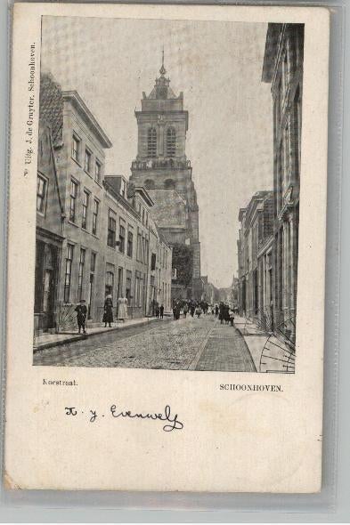 Schoonhoven Koestraat volk st 1903 uitg J. de Gruijter, Verzamelen, Verzenden, Voor 1920, Gelopen, Zuid-Holland