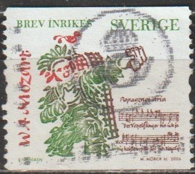 3935. Zweden 2544 gest. Mozart, Verzenden, Zweden, Gestempeld