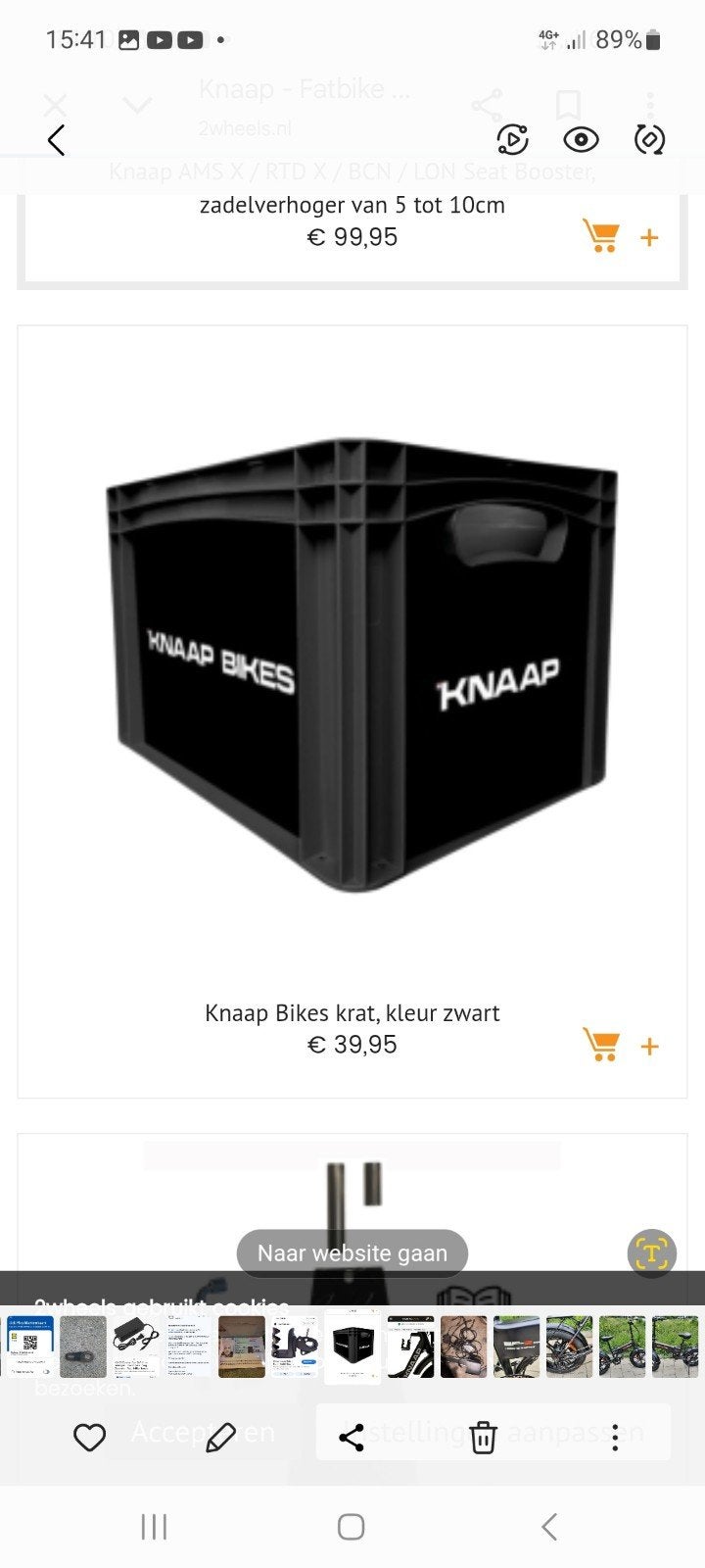 knaap bike krat, Ophalen, 60 cm of meer, Krat, Minder dan 35 cm