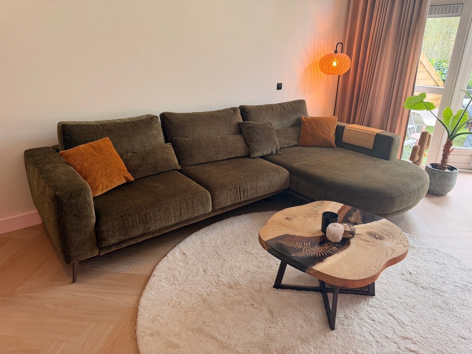 Foto 2 van Hoekbank Aruba 3-zits met longchair - Forest groen