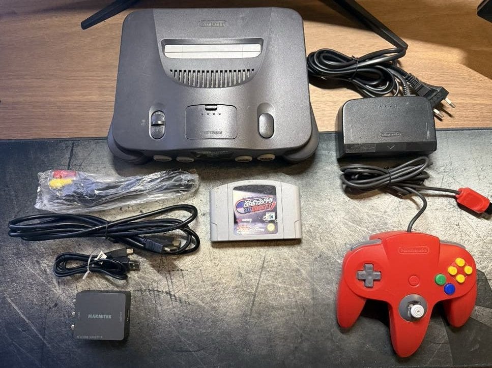 Nintendo 64 + rode controller, 3D Hockey en HDMI-set, Ophalen of Verzenden, Gebruikt, Met 1 controller, Met games