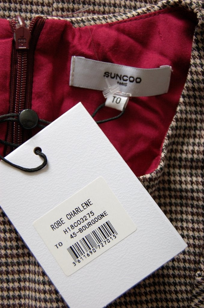 Nieuw Suncoo Paris geruite jurk, Charlene, grijs, Mt. XS, Verzenden, Nieuw, Maat 34 (XS) of kleiner, Grijs