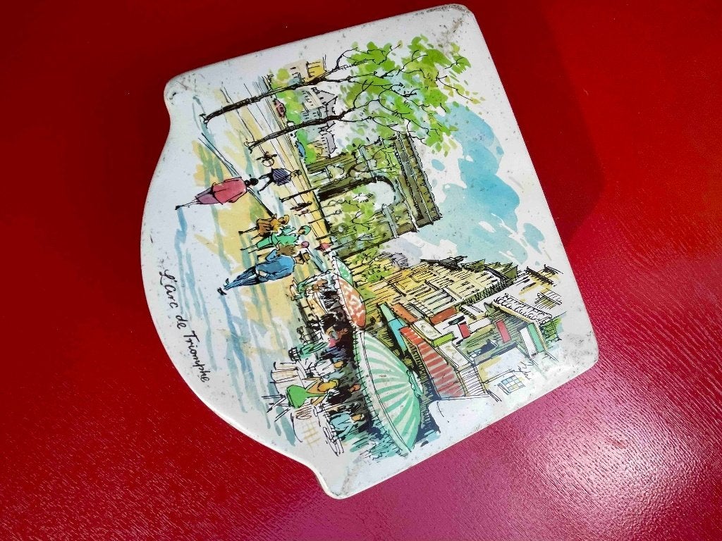 Vintage Parijs koekblik, Verzamelen, Verzenden, Gebruikt, Koek(jes), Overige merken