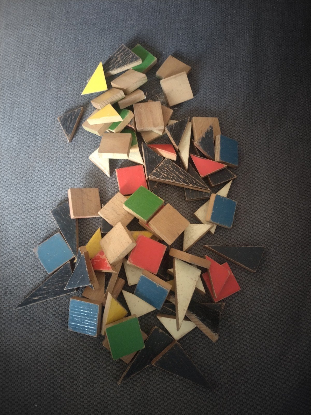 Vintage mozaïek blokjes - creatief speelgoed, Ophalen of Verzenden, Gebruikt, Bouwen