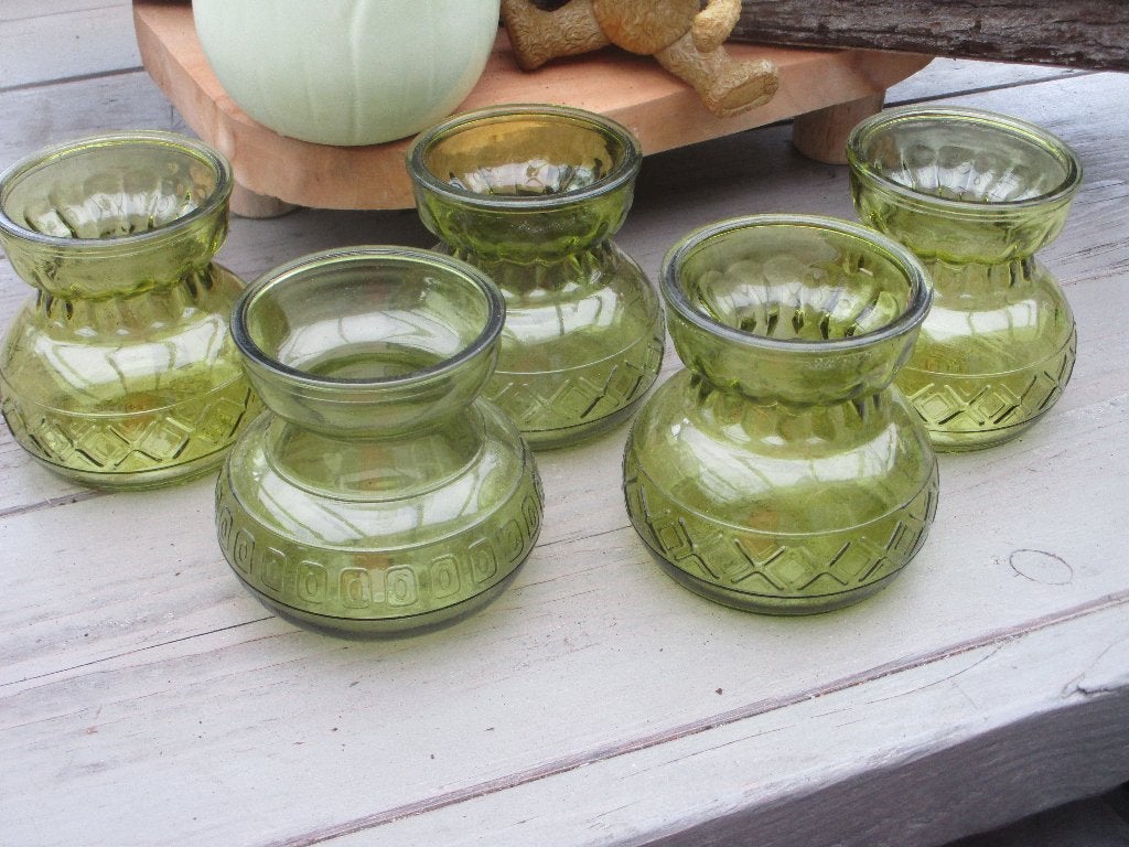 5 Vintage Hyacintenglazen(groen),v.a 30,00e, Antiek en Kunst, Ophalen of Verzenden