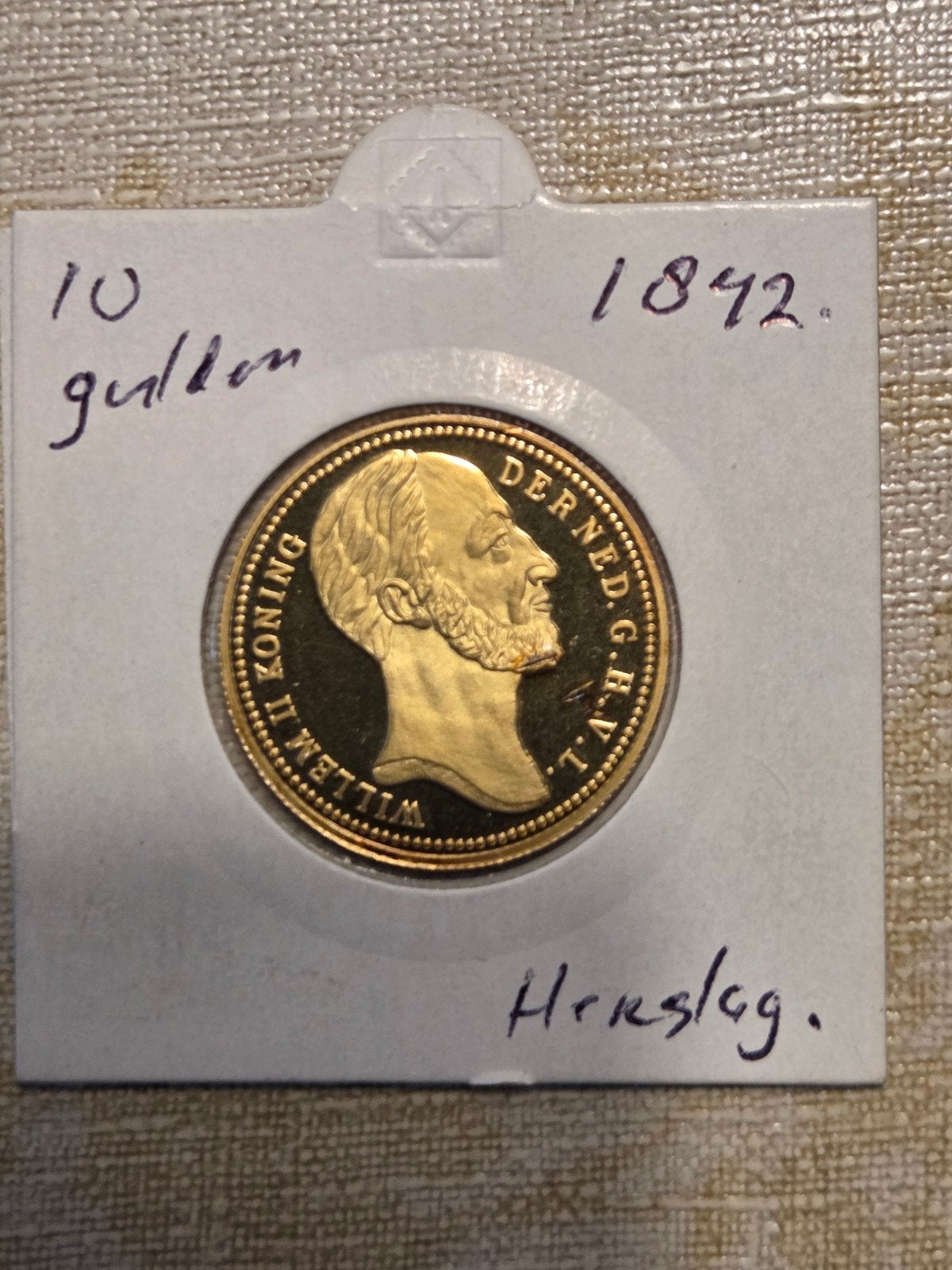Replica 10 Gulden Willem II 1842, Ophalen of Verzenden